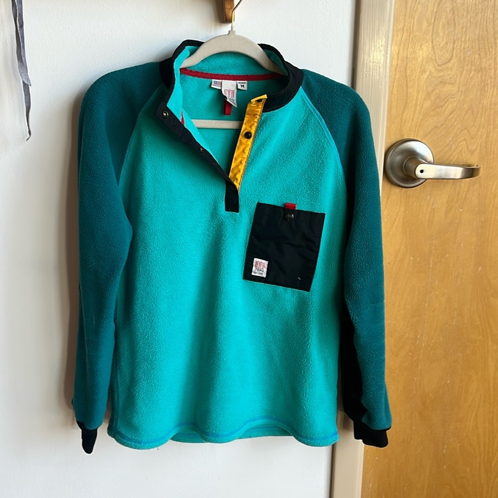 Topo designs fleece pullover